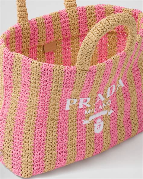 prada raffia tote bag pink|prada canvas tote large.